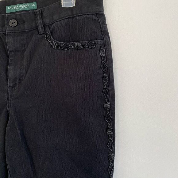 Lauren Ralph Lauren Black Aztec Beaded Jeans - Picture 3 of 5